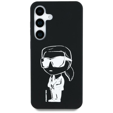 Karl Lagerfeld Silicone Graffiti Ikonik Printed Logo MagSafe - Case for Samsung Galaxy S25 (Black)
