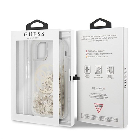 Guess Liquid Glitter Circle Logo - iPhone 11 Hülle (Gold)