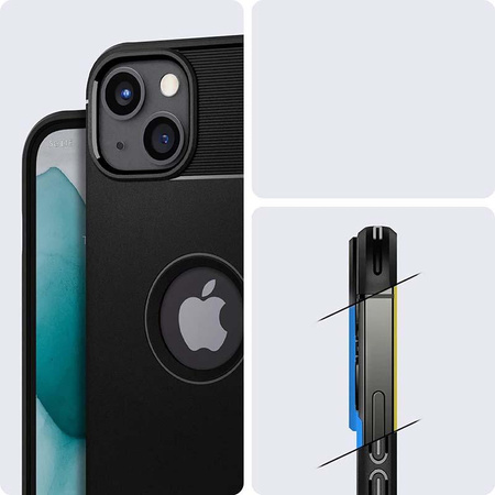 Spigen Rugged Armor - tok iPhone 13 készülékhez (fekete)