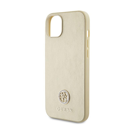 Guess 4G Strass Metal Logo - Case for iPhone 15 (Gold)