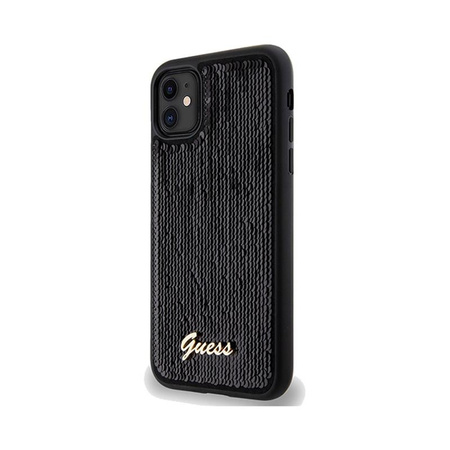 Guess Sequin Script Metal - Coque iPhone 11 (noir)
