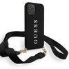 Guess HC Silicone Printed Logo + Strap - Case with detachable lanyard iPhone 12 Pro Max (black)