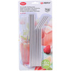 Alpina - eco-friendly multi-use metal straws set with cleaning brushes (8+2 pcs).)