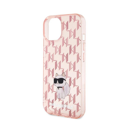 Karl Lagerfeld Monogram Choupette - iPhone 15 Case (pink)