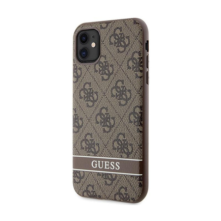 Guess 4G Printed Stripe - Coque iPhone 11 / iPhone XR (marron)