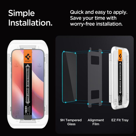 Spigen GLAS.TR EZ FIT Privacy 2-Pack - Tempered glass with privacy filter for iPhone 16 Pro Max 2 pcs