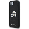 Karl Lagerfeld Fixed Glitter Karl & Choupette Heads Metal Pin - Case for iPhone 16e (black)