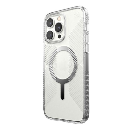Speck Presidio Perfect-Clear with Grips + MagSafe - iPhone 14 Pro Max Case with MICROBAN Coating (Clear)