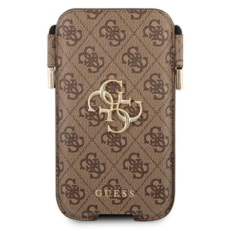 Guess 4G Big Metal Logo Pouch - Torebka na telefon S/M max 6.1" (brązowy)