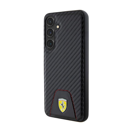 Ferrari Carbon Stitched Bottom - pouzdro pro Samsung Galaxy S24+ (černé)