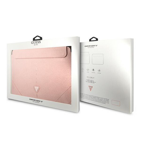 Guess Saffiano-Dreieck Logo-Hülle - 16" Notebook-Tasche (rosa)