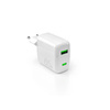 PURO MiniPro GaN fali töltő - Fali töltő 1 x USB-C és 1 x USB-A 65W PD (fehér)