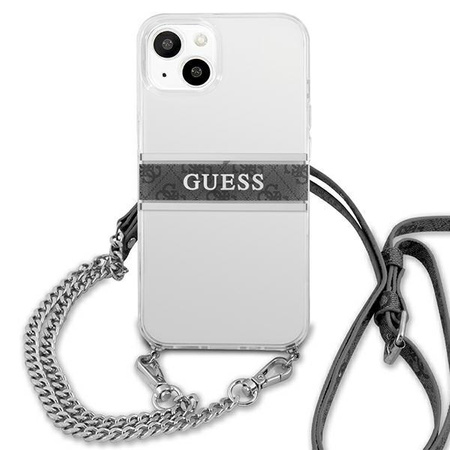 Guess 4G Croix à rayures argentées - Étui pour iPhone 13