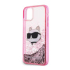 Karl Lagerfeld Liquid Glitter NFT Choupette Head - Coque iPhone 11 (rose)