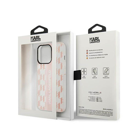 Karl Lagerfeld Mono Vertical Stripe - Coque iPhone 14 Pro Max (rose)