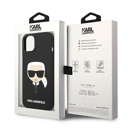 Karl Lagerfeld Silikonové pouzdro Iconic Karl`s Head - iPhone 14 Plus (černé)