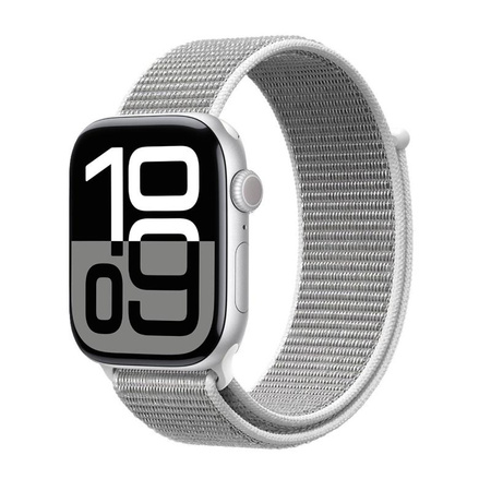 Crong Nylon - Bracelet sport pour Apple Watch 44/45/46/49 mm (Gris argenté)