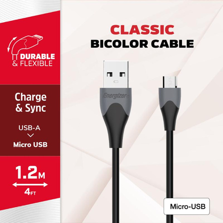 Energizer Classic - propojovací kabel USB-A na Micro USB 1,2 m (černý)