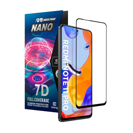 Crong 7D Nano Flexible Glass - Unzerbrechliches 9H Hybridglas für den gesamten Bildschirm des Xiaomi Redmi Note 11 Pro 5G