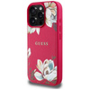 Guess Grained Printed Flower Pattern MagSafe - pouzdro pro iPhone 16 Pro (fuchsiová)
