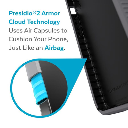 Speck Presidio2 Grip - Étui antidérapant pour iPhone 13 (Gris graphite/Noir)