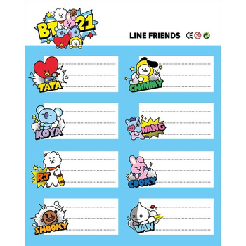 BT21 - Set of 16 stickers for notebooks / books