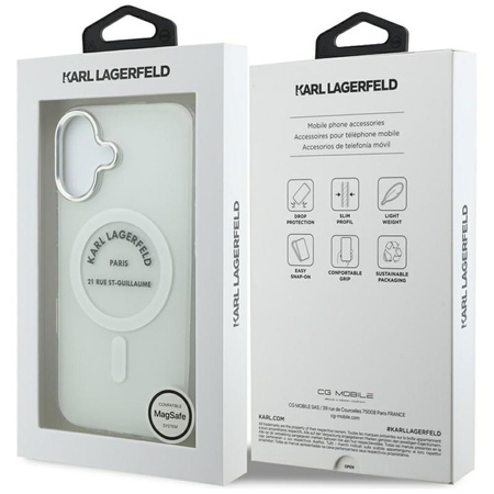 Karl Lagerfeld IML Karl RSG Logo MagSafe - Pouzdro pro iPhone 17 (průhledné)