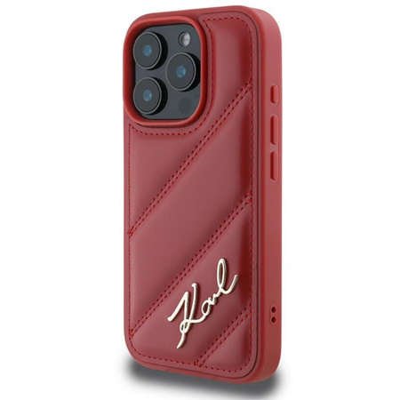 Karl Lagerfeld steppelt aláírás - iPhone 16 Pro tok (piros)