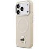 ETUI DO IPHONE 17 PRO do MAGSAFE KARL LAGERFELD ORYGINALNE BEŻOWE SKÓRZANE