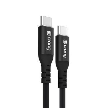 Crong Soft Link - 100W PD 5A USB-C USB-C kábel 120cm (fekete)