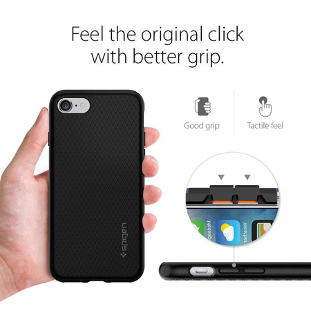 Spigen Liquid Air - Hülle für iPhone SE 2022 / SE 2020 / 8 / 7 (Schwarz)