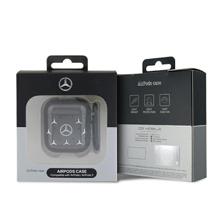 Mercedes Large Star Pattern - pouzdro AirPods 1/2 gen (černé)