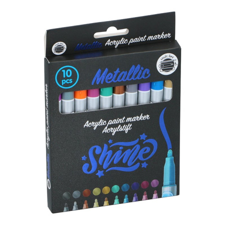 Craft - Set of metallic markers / acrylic pens 10 pcs