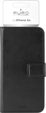 PURO Booklet Wallet Case - Etui iPhone XR z kieszeniami na karty + stand up (czarny)