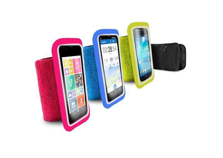 PURO Running Band - Universal running wristband for smartphones max 4.3" + key pocket (pink)