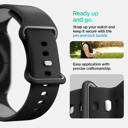 PASEK SILIKONOWY DO APPLE WATCH ULTRA SE 10 9 8 | 44 45 46 49 CZARNY SPIGEN