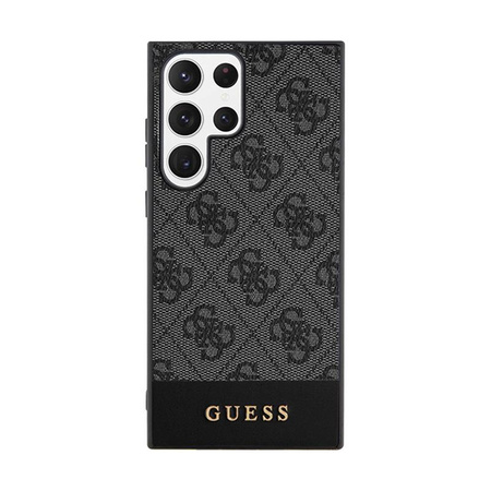 Guess 4G Bottom Stripe Metal Logo Collection - Samsung Galaxy S24 Ultra tok (fekete)