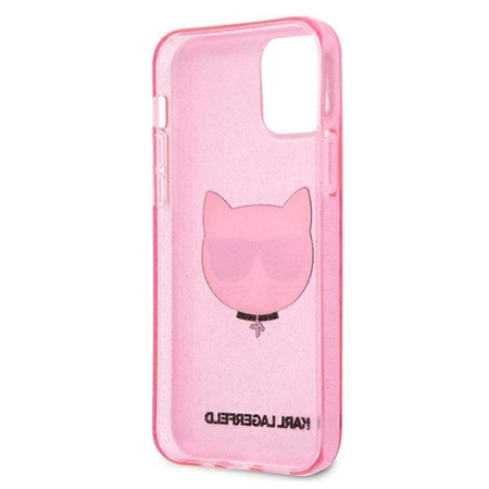 Karl Lagerfeld Choupette Head Glitter - iPhone 12 / iPhone 12 Pro Case (pink)
