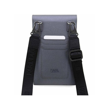 Karl Lagerfeld Saffiano NFT Karl & Choupette - Tasche für Smartphone und Zubehör (Silber)