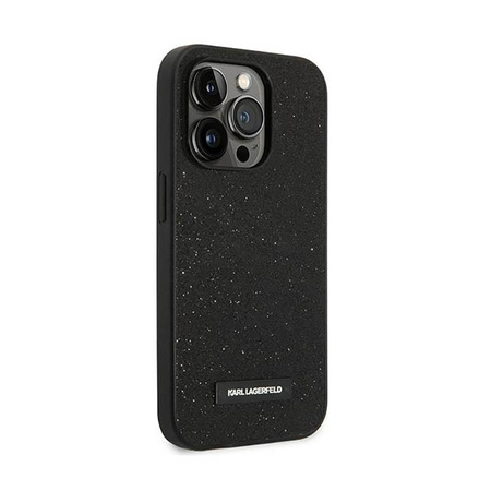 Karl Lagerfeld Glitter Plaque Logo - iPhone 14 Pro Case (black)