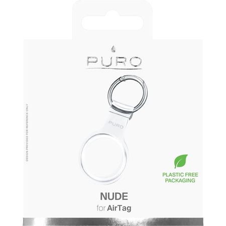 PURO NUDE Case - Silikonový kroužek na klíče pro Apple AirTag (průhledný)