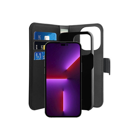 PURO levehető pénztárca - 2 az 1-ben iPhone 14 Pro tok (fekete)