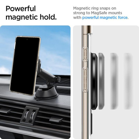 Spigen OneTap Ring Magnetic MagSafe Plate - Anneau magnétique universel pour étui / smartphone (Noir)