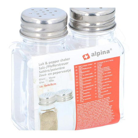 Alpina - Salière et poivrière en verre 2 pcs.