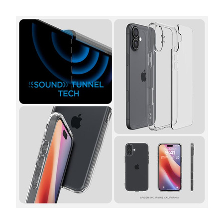 Spigen Ultra Hybrid - Coque pour iPhone 16 (Transparent)