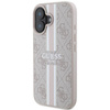 Guess 4G Printed Stripes MagSafe - Coque pour iPhone 16 (rose)