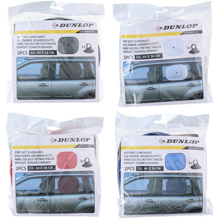 Dunlop - Sluneční clona na boční okna auta 36x44 cm 2 ks (červená)