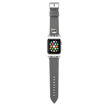 Karl Lagerfeld Saffiano Karl Head - Armband für Apple Watch 42/44/45 mm (silber)