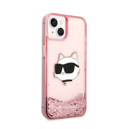 Karl Lagerfeld Liquid Glitter NFT Choupette Head - iPhone 14 Plus Case (pink)