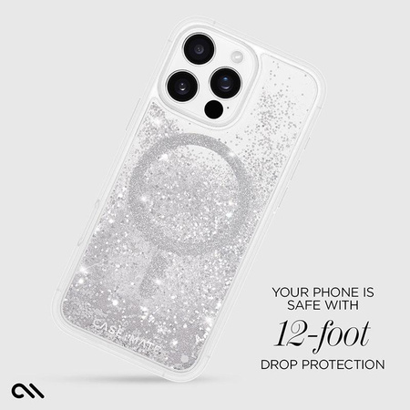 Case-Mate Waterfall MagSafe do iPhone 16 Plus – Olśniewające Etui z Brokatem